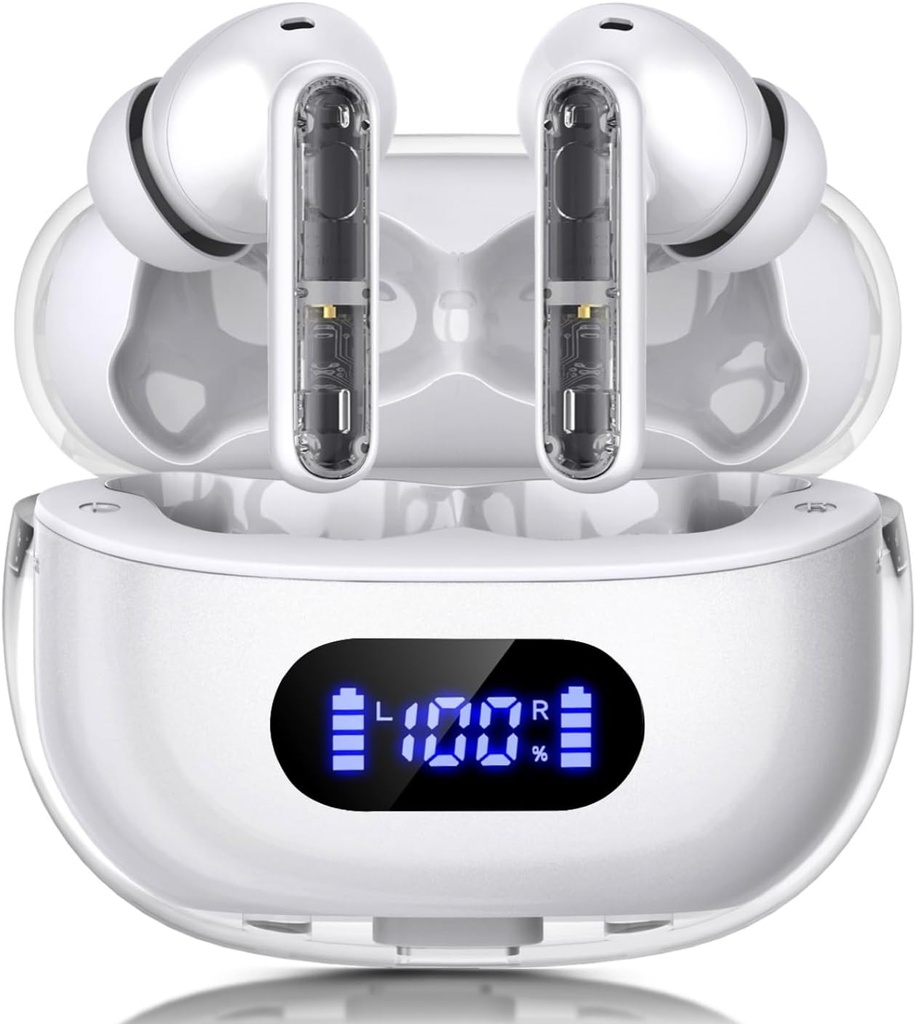 Bezvadu austiņas P1 PRO, austiņas Bezvadu Bluetooth austiņas ar skaidriem zvaniem Mics Ausu apvalkiem, ērta fit, IPX7 Ūdensdrošas austiņas Long Battery Life, 30H Playtime for Sports Workout