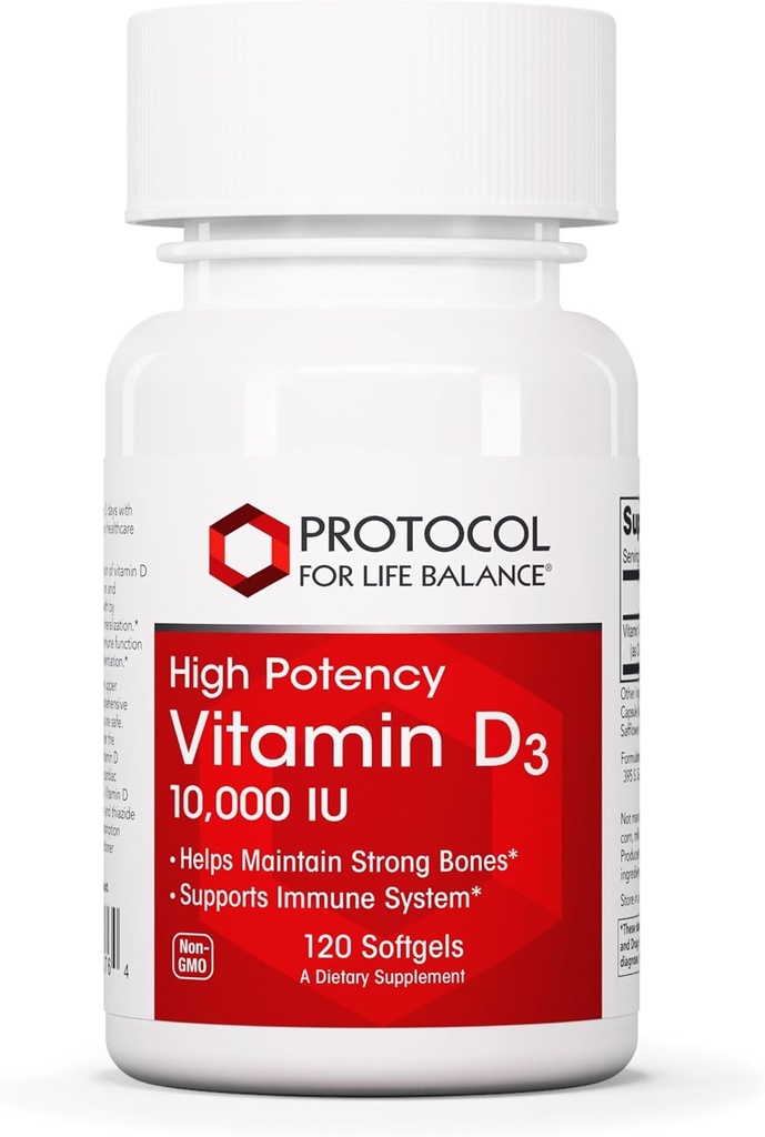 PROTOKOLS DZĪVES BILANCES D3 vitamīns 10 000 SV - Imūnsupporta veselība Kauli un zobi - 120 softgels