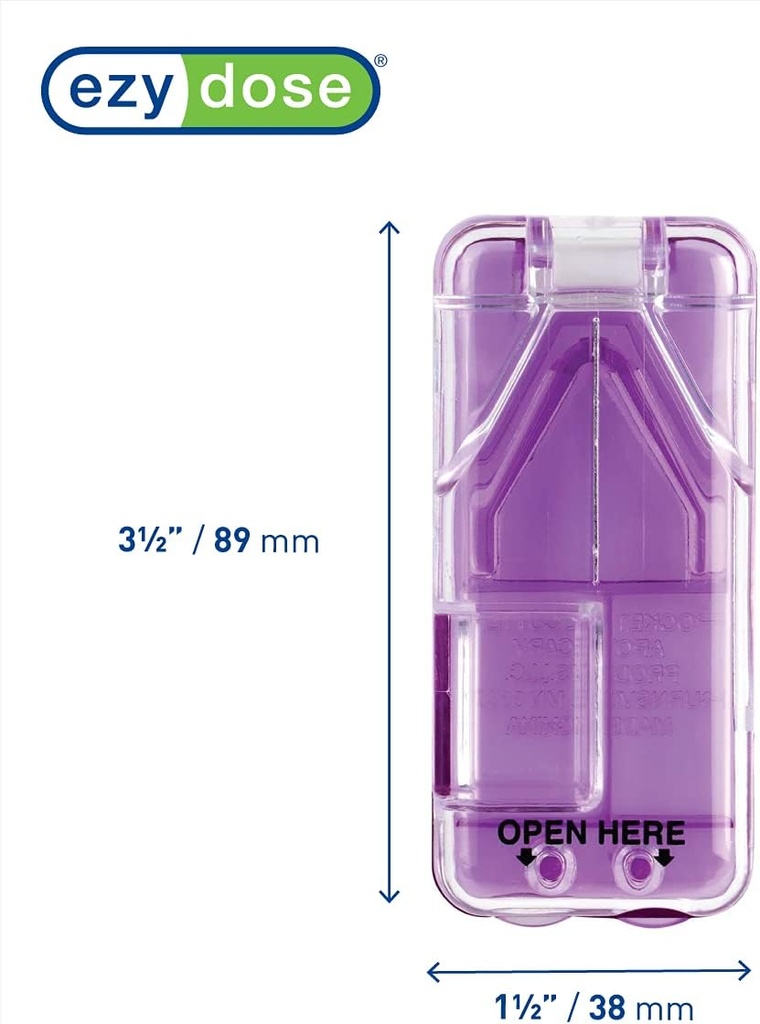 Ezy devas Pill Cutter un sadalītājs ar Dispenser, izcirtņi tabletes, vitamīni, tabletes, nerūsošā tērauda asmens, ceļojumu sized, krāsas Varary (2. iepakojums)