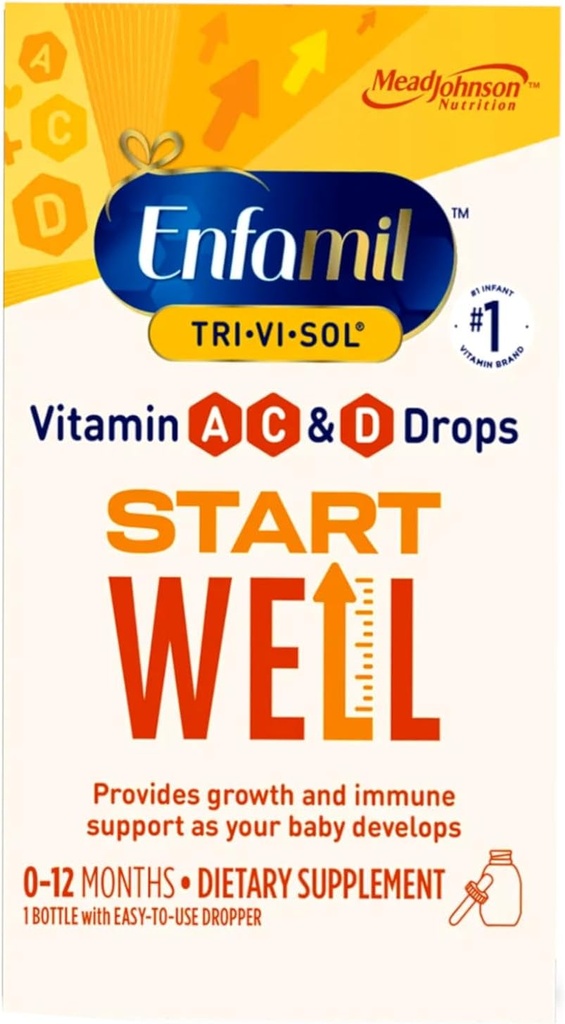 Enfamil Tri-Vi-Sol vitamīni A, D un C papildu pilieni zīdaiņiem, 50 ml