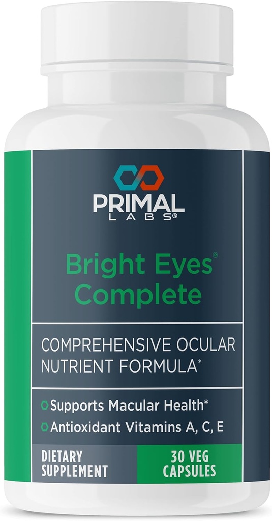 Primal Veselība Spilgtās acis Pilnīga - Acu un makulāra Veselība - Skaidra Vīzija - Luteīns & Zeaksantīns Formula - Veselīgas acisight - Atvieglo Acu celmu no zilas gaismas - Diētiskā Papildinājums - 30 Kapsulas