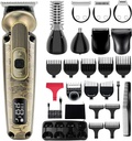 Hatteker Beard Trimmer Mustache Trimmer vīriešiem 8 in 1 Regulējams ātrums Ūdensnecaurlaidīgs Hair Clipper T-Blade Electric Razor Shavers Bezvadu Vīrieši Dāvanu Kopšanas komplekts ar sejas deguna ķermeni (Bronze)
