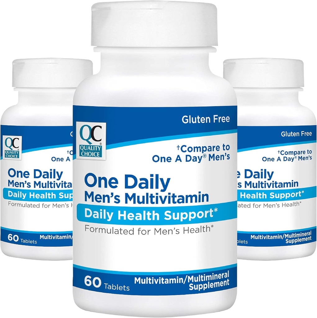 Kvalitāte izvēle Vīrieši vienu dienu Multivitamīnu ar vitamīniem A C D E B (1, 2, & 6) un minerālvielu piedevas 60 skaitīšanas pudeles (3 iepakojums)