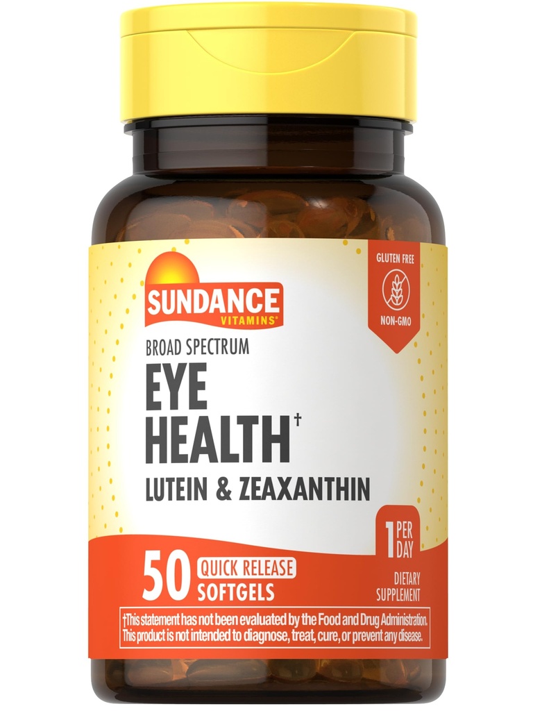 Sundance Luteīns un zeaksantīna papildinājums - 50 softgeli - acu veselībai -- ne-ĢMO un bezglutēna formula