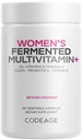 Kode Sieviešu dienas Multivitamīni, 25+ Vitamīni un minerālvielas, fermentēti, organiski veseli pārtikas produkti, probiotikas Papildinājums - A, B, C, D vitamīns, E & K, Omega 3, Cinks – Vegan - 120 kapsulas