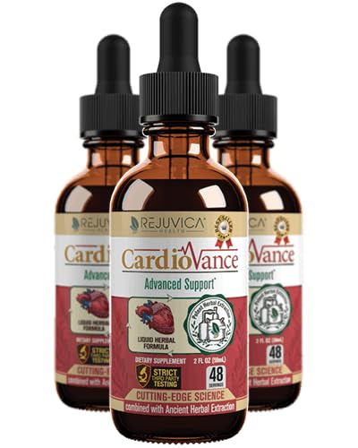 Rejuvica Health CardioVance - sirds atbalsta papildinājums - šķidruma piegāde labākai absorbcijai - Hawthorne, Hibiscus, Arjuna, Olive Leaf & More!