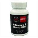 D- 3 vitamīna 2000 SV (holekalciferola) – augsti biopieejams D vitamīna veids – viegli norijams mīkstais gels.