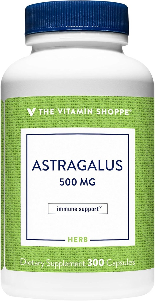 Vitamīnu veikals Astragalus (Root) 500mg - augu papildinājums, lai atbalstītu Imūnās sistēmas un ķermeņa dabas aizsardzības - palīdz Build Stamina, Enerģija un Vitalitāte (300 kapsulas)