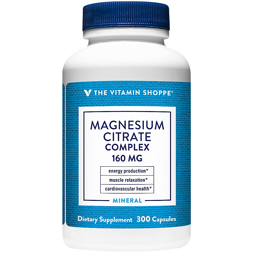 Vitamīnu veikals Magnija citrāts komplekss 160MG, minerālu papildinājums, kas atbalsta kaulu, zobu un enerģijas ražošanu (300 kapsulas)