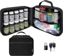 Liels poll pudele organizētājs, medicīnas soma, iepakojums, nesējs zālēm, vitamīni, un medicīnas piederumi - Travel Medicine Organizators un mājas glabāšana Med Bag - Black (ar TSA Lock)