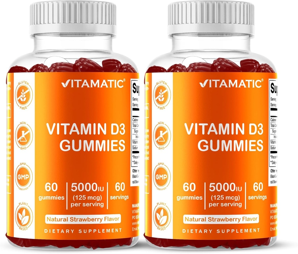 Vitamātiskais vitamīns D3 Gumijas – 5000 SV Per Gummy 