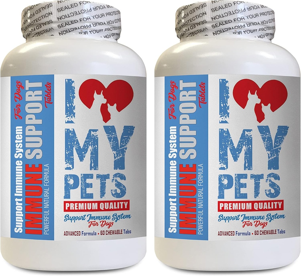I LOVE MY PTS LLC pet Imūnsupport - Suns Imūnsupport - Booster - Veselīgs PET - Papildinājums - Imūnsuņa ārstēšana - 120 Ārstniecības (2 pudeles)