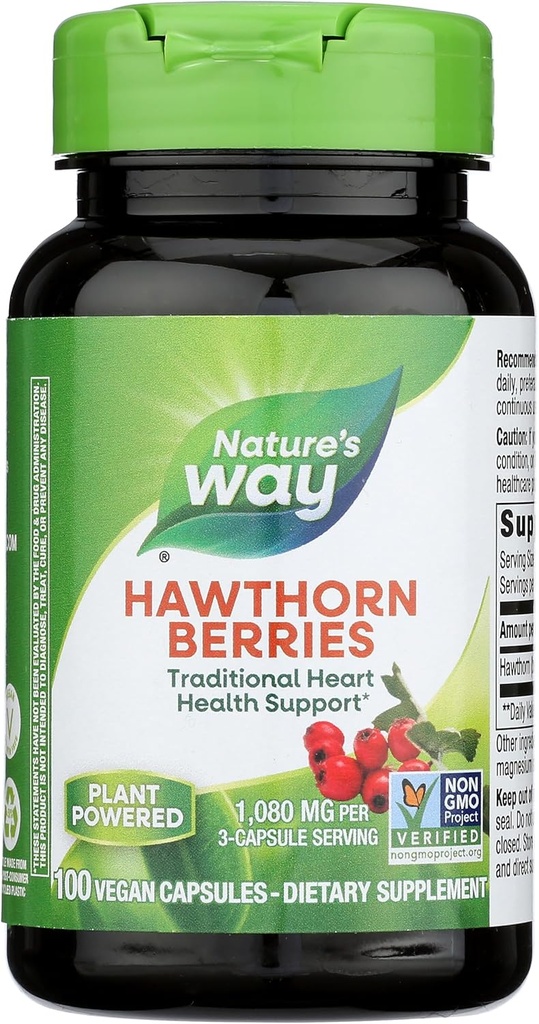 Dabas ceļš Hawthorn ogas, 510mg 100 Kapsulas