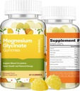 60 Skaitīt Magnija Glicināt Gummies 400mg w/Ashwagandha Papildinājums - Bezcukura Cinka Magnija Glicināt Papildinājums Ashwagandha Gummes pieaugušajiem Ananasu Flavor