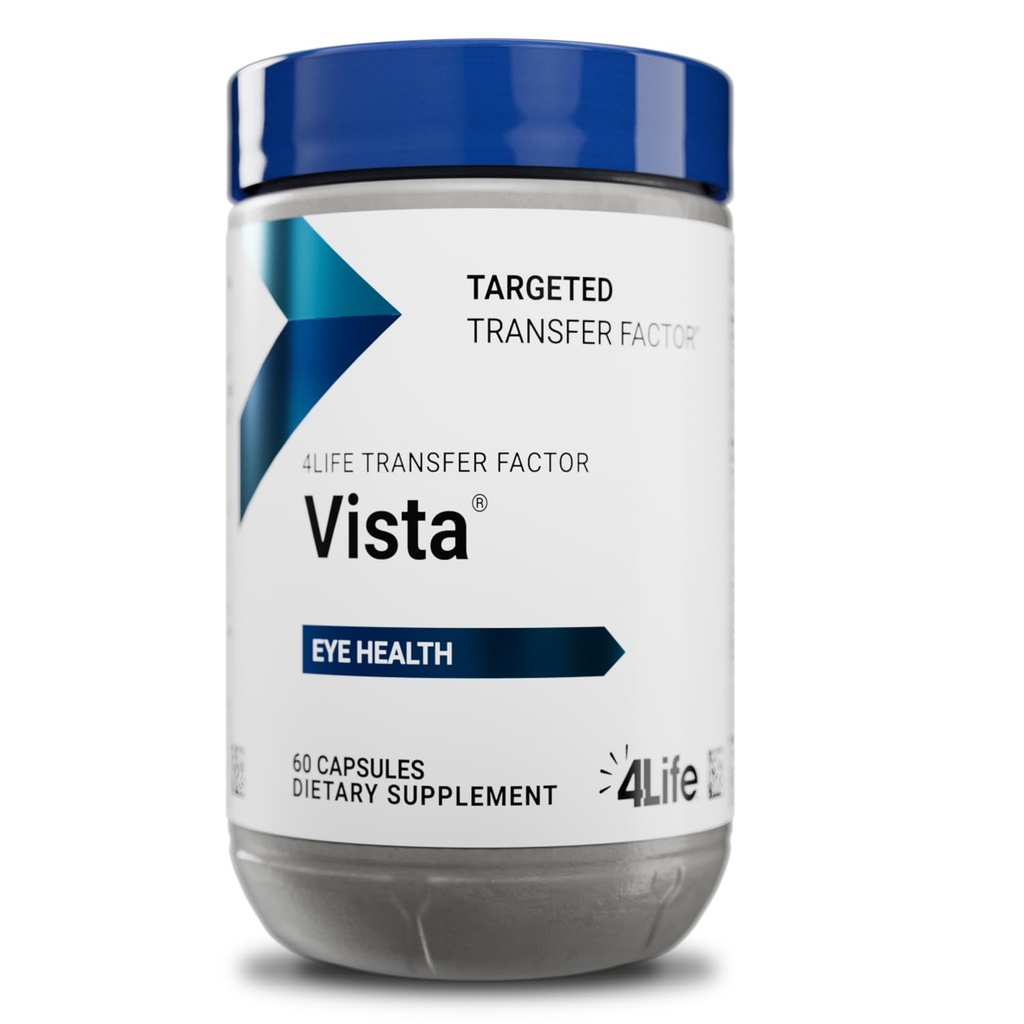 4Dzīvības pārneses faktors Vista - atbalsta acu veselību un redzi ar luteīnu, Zeaksantīnu, cinku, C vitamīnu un upeņu upenēm - 60 kapsulas