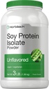 Horbaach Soy Protein Isolāta pulveris - 3 lb - Neuzliesmojošs -- sievietēm un vīriešiem -- Vegetarian, Vegan, Non-GMO, un bez lipekļa