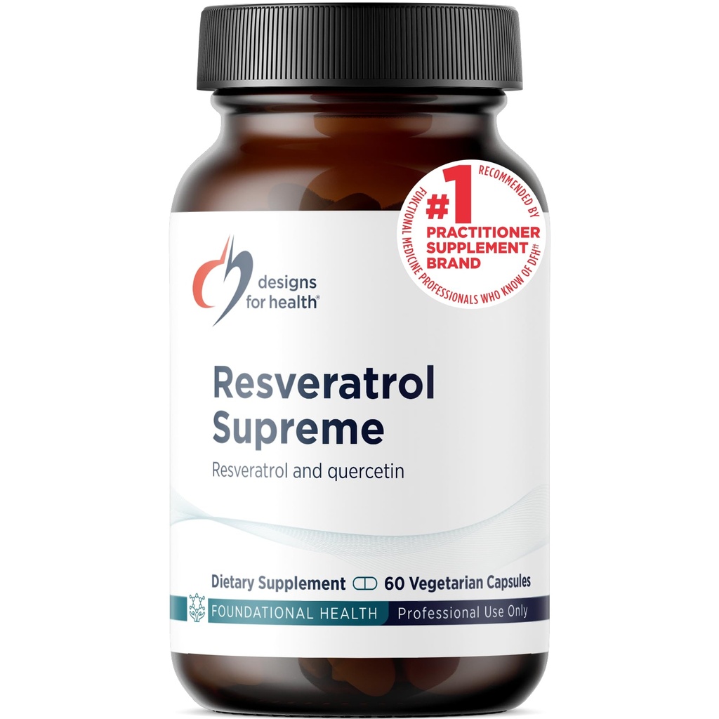 Projekti veselības Resveratrol Supreme - Trans Resveratrol no Japānas Knotweed + Quercetin - Veselīga novecošana + Sirds un asinsvadu atbalsta papildinājums, ne-GMO (60 kapsulas)