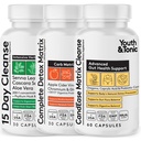 CandEase Matrix Pills & Colon Cleanser & Complete Detox Matrix Fast Kit Band Bundle 3pk • Kaprilskābes Oregano proteāze un celulāzes enzīmi Laxatives ACV Hroms & 100 Bil KVV/g Gremošanas probiotikas