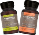 Izturības produkti Resveratrol Papildinājums – Vīnogu ādas ekstrakts un ENDUR-ACIN 250mg Niacin – Paplašināta izdale optimālai absorbcijai un zemai temperatūrai