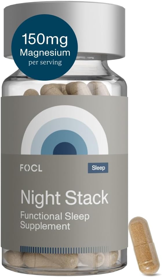 FOCL Restful Night Magnija Miega Papildinājums - Dabīgs Miega Palīglīdzeklis, Melatonīns bez, Nav Grogginiess, Calm - Magnija Papildinājums Restorative Miega ar Ashwagandha - Vegan, Non ĢMO, Cruelty Free
