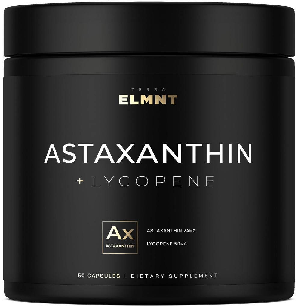 Astaksantīns 24mg + Lycopene 50mg Klīniskā stipruma karotinoīdi Ādas papildinājums ar 100% Dabīgs no mikroaļģēm - Labākie astaksantīna papildinājumi ādas veselībai un pigmentācijai - Astaksantīna