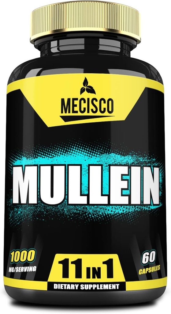 Mullein Leaf Papildinājums ar Panax Ginseng Saknes, Cordyceps Sinensis & More - 60 Kapsulas - 11in1