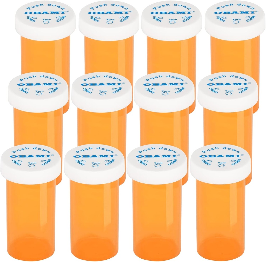 Plastmasas Medicīna Pill Pudeles ar bērnu izturīgs Caps - push uz leju un turn - uzrakstīšanās Flakons, Medicīna Konteiners, Pill Kastes Dispenser Organizatori (12pcs, 30 Dram)