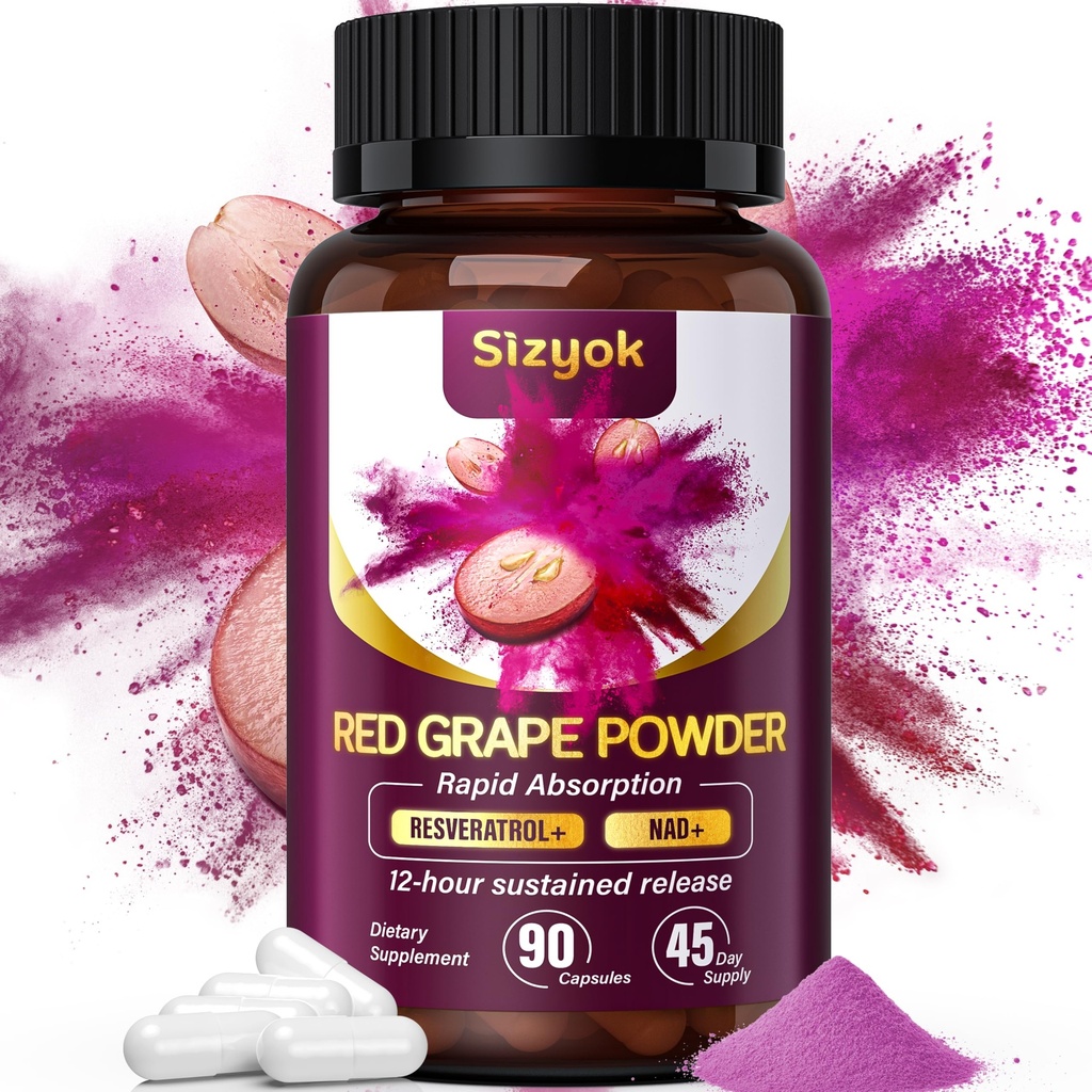 Piceid Resveratrol papildinājums un NAD+ šūnu regenerators, slāpekļa oksīda papildinājums, atbalsts sirds veselība, asins plūsma, šūnu enerģijas ražošana un metabolisms, sarkano vīnogu pulveris, 45 dienu piegādes