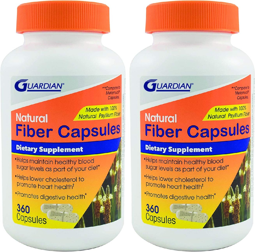 Guardian Psyllium Fiber kapsulas, dabas Psyllium Husk (720Ct)