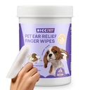 HICC PET Ausu tīrītājs Pirkstu Wipes suņiem un kaķiem, Vet-Ieteicamo suņu ausu infekcijas ārstēšanai, lai atvieglotu nieze un iekaisums, Noņemt vaska, netīri un pārtraukt smallly, nav Iriting, 50ct(Coconut smarža)