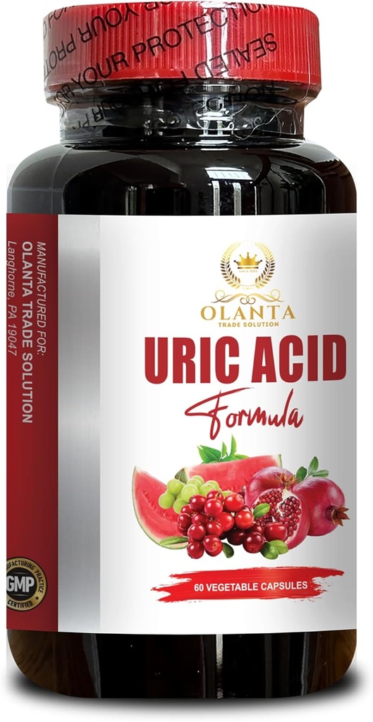 Uric Acid Support - Urīna Tract Support with Cranberry, Support Uric Acid Control, Uric Acid Tabletes, Uric Acid Support - 1 pudele 60 kapsulas