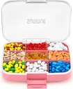 Large Pill organizētājs, 9 iecirkņi Portable Travel Pill Box Kaste Mitruma Pierādījums, XL Pill Konteinera turētājs vitamīniem, Mencu aknu eļļa, papildinājumi, zāles (Rozā)