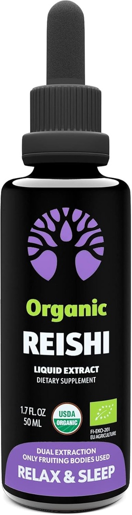LOOV Organic Reishi Sēņu Papildinājums – 50 Kalpojumi – Tikai augļkopība – Miega un imūnās sistēmas atbalsts