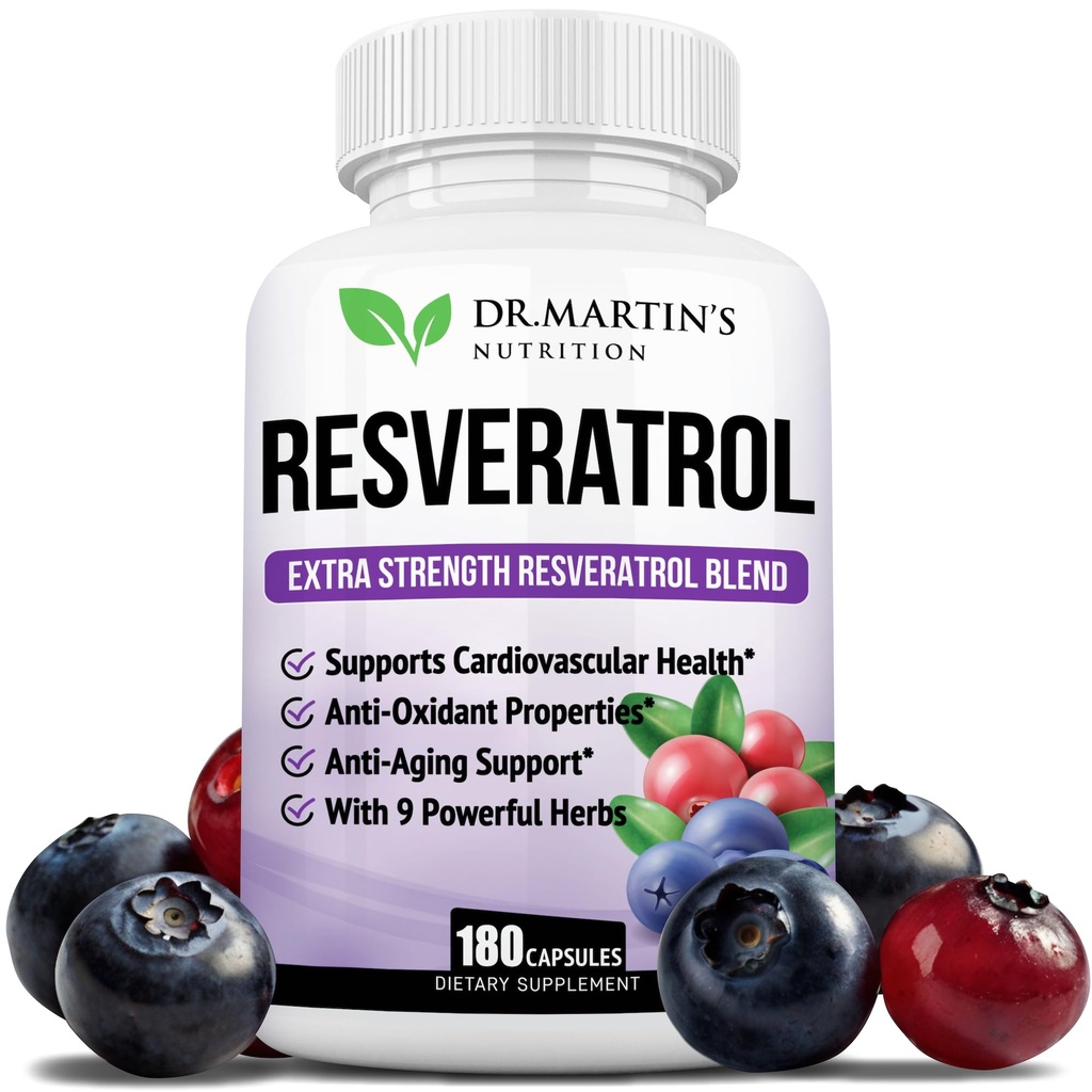 Extra Strength Resveratrol 1568mg - 180 Kapsulas - 3 Mēneši Piedāvājums -- Antioksidants Papildinājums -- Natural Trans-Resveratrol Tabletes -- Anti-Aging, sirds veselība, Imūnās sistēmas un smadzeņu funkcijas