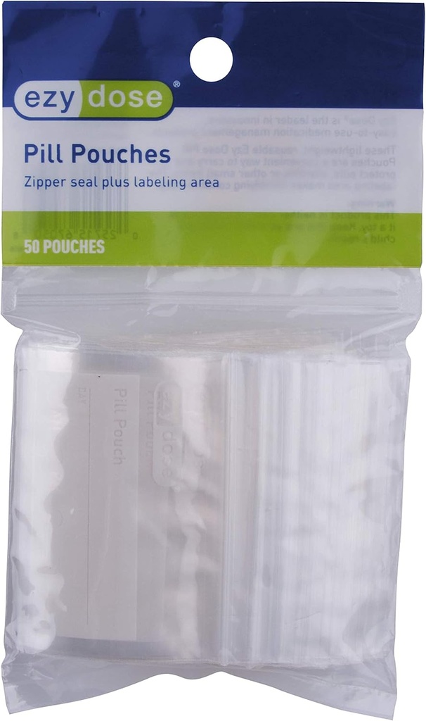 EZY DOSE Vienreizlietojams Pill, Vitamīni, un medicīna Organizatora maisi, Zippered Seal Bags, Kabatas Sized, Viegli lietot, 50 grāfs, BPA bez