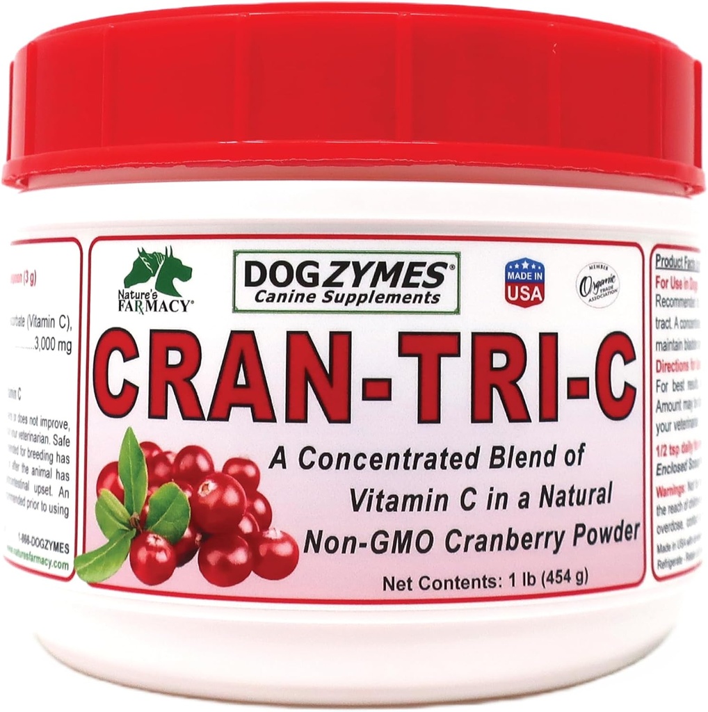 Dogzymes Cran Tri C Urīnceļu uzturs, C vitamīns Blend, 1418 mg uz Teaspoon (1 mārciņa)