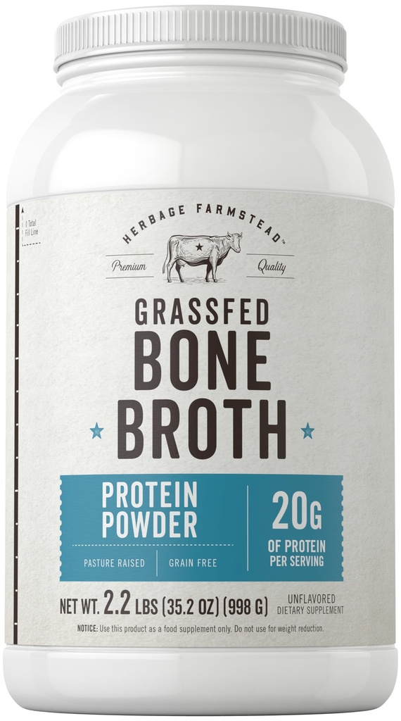 Carlyle zāles baroto kaulu putu proteīna pulveris -35,2 oz (2.2lb) - 20g proteīns - Palielināts ganību, bez graudaugiem Papildinājums - Non-GMO & Gluten bezmaksas - ar Herbage Farmsted