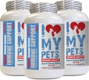 I LOVE MY PTS LLC Imunity Dog Papildinājums - PET Imūnsupport - Suņi un kaķi - Revakcinācija - Veselīgs - Suņu Piena Dadzis Aknu Papildinājums - 180 Ārstējas (3 pudeles)