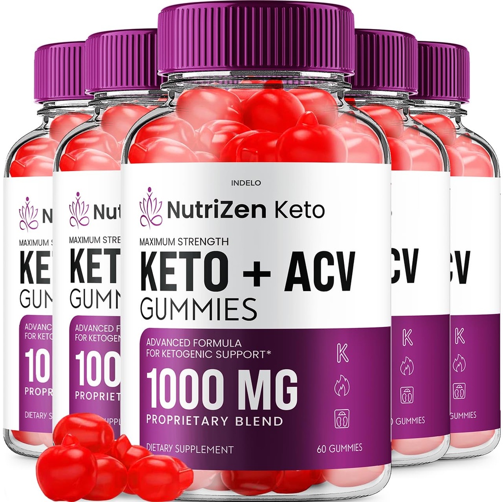 (5 Pack) NutriZen Keto ACV Gummies - Advanced Formula Nutri Zen Keto Plus ACV Gummies Apple Cider Etiķis Keto Nutrizen ACV Gummies Diētiskās Papildinājums Atsauksmes Vīrieši Sievietes (300 Gumies)