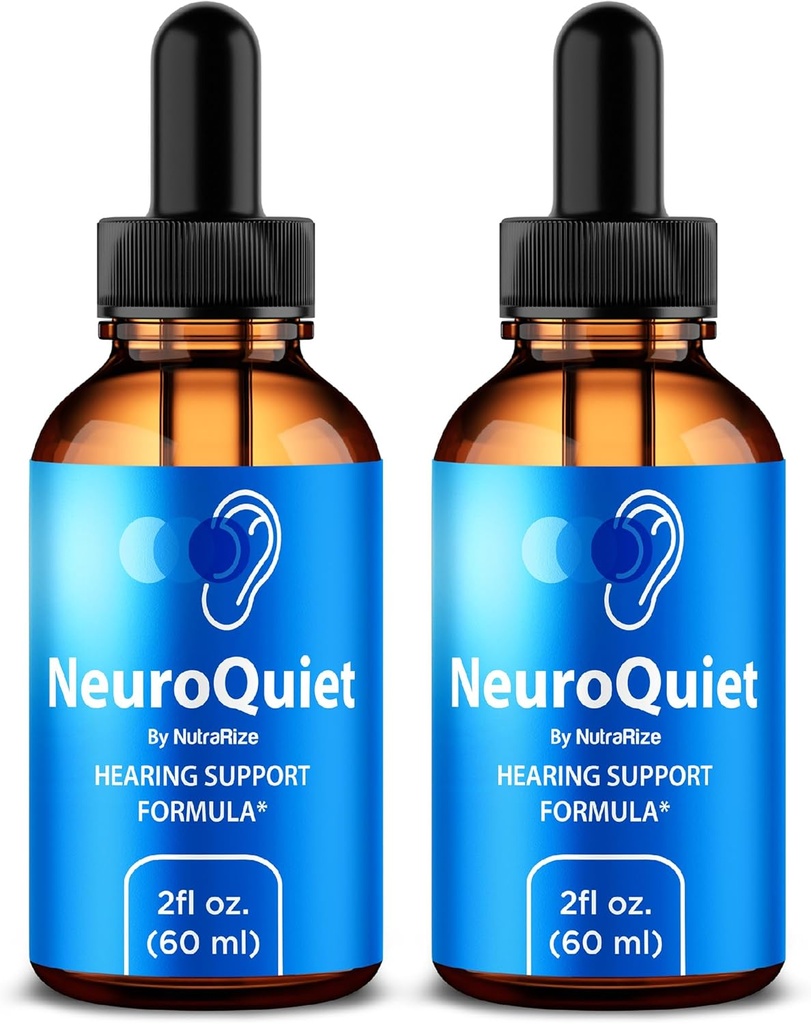 NutraRize (2 Pack NeuroQuiet Drops – Oficiālā dzirdes atbalsta formula ar dabas, Clean Sastāvdaļas, lai palīdzētu uzturēt ausu labsajūtu, Premium Gotas Review (60 Servē)