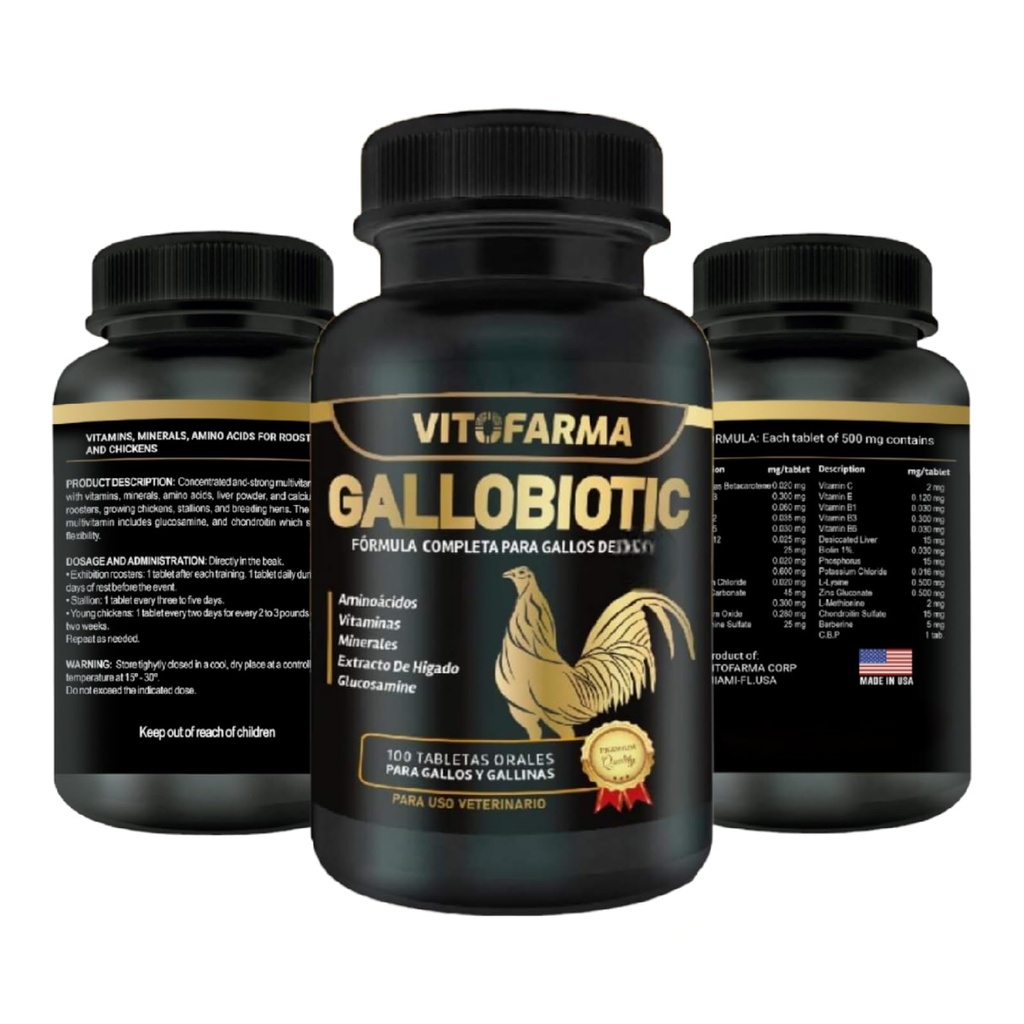 Gallobiotic Dabīgs Multivitamīnu Rooster, Hens - 100 tabletes