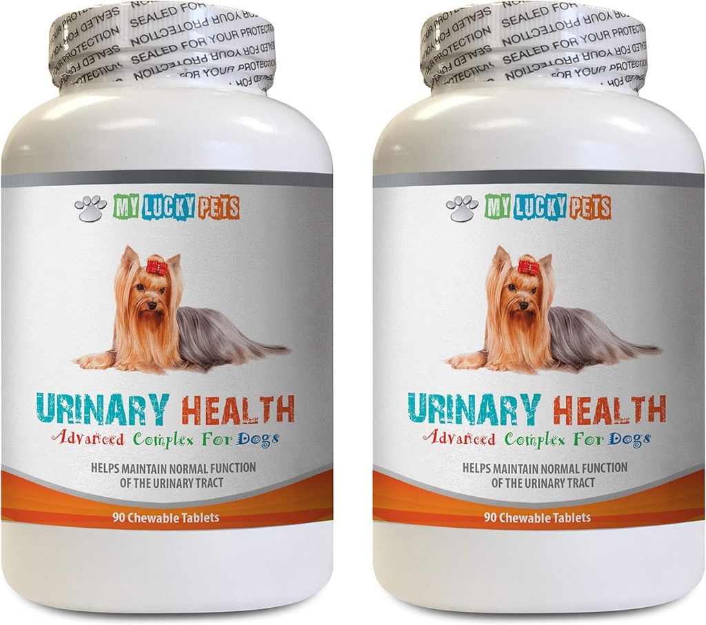 Suņu urīnpūšļa atbalsts - Suņu urīna veselības formula - palīdz ar nesaturēšanas un urīnpūšļa problēmas - Imūnās Boost - Suņu Dzērveņu Papildinājums košļājamā - 2 pudeles (180 Ārstniecības)