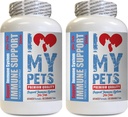 I LOVE MY PETS LLC kaķis Imūnsupport - PET Imūnsupport - Suņi un kaķi - Booster - Veselīgs - Lauvas Mane kaķiem - 120 Ārstniecības (2 pudeles)