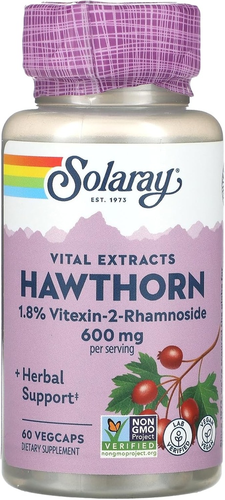 SOLARAY Vital ekstrakti Hawthorn, 60 VegCaps