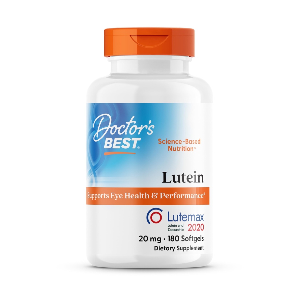 Ārsta labākais luteīns, 20 mg, atbalsta acu veselību un veiktspēju, ne-GMO, bez lipekļa 180 Softgels
