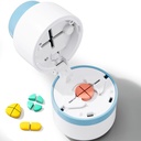 Pill Cutter - Pill Splitter ar Nerūsējošā tērauda asmeni griešanai mazas tabletes vai lielas tabletes vienā ceturtajā, Pill Cutter 1/4, Piemērots griešanai vitamīnu, tabletes (1-4 Zila)