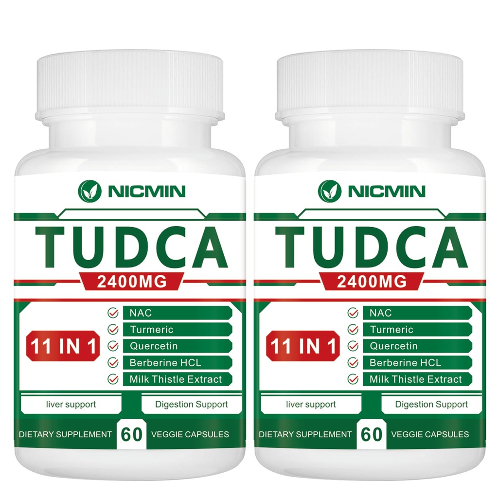 TUDCA papildinājumi 2400MG, žults sāļu komplekss aknu detoksu un žultspūšļu tīrīšanai, anti-novecošana vīriešiem un sievietēm, gremošanas veselība 120 kapsulas
