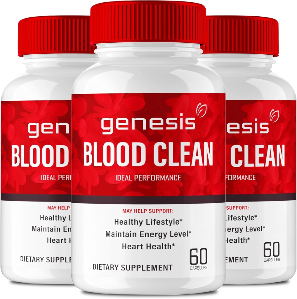 Genesis Asins Tīras Kapsulas - Advanced Formula Papildinājums maksimālā stipruma - dabas asinsvada tīrītājs, GenesisBlood Clean Pills, GenesisBloodClean Pastillas Atsauksmes (3 Pack)