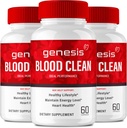 Genesis Asins Tīras Kapsulas - Advanced Formula Papildinājums maksimālā stipruma - dabas asinsvada tīrītājs, GenesisBlood Clean Pills, GenesisBloodClean Pastillas Atsauksmes (3 Pack)
