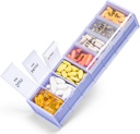 Extra Large Weekly Pill organizators 2 reizes dienā - Betife 7 Day Pill Box, AM PM Pill Case with Double Layer Jumbo Iedalījums tabletes, vitamīns, zivju eļļa, papildinājumi (Puple / White)